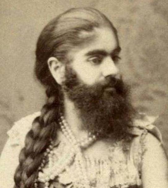 Bearded Lady at Barnum's Museum, New York City; her name was Annie Jones