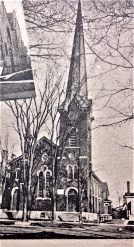 Methodist Church c1841 located on corner of Main and N. Lyon streets, Batavia