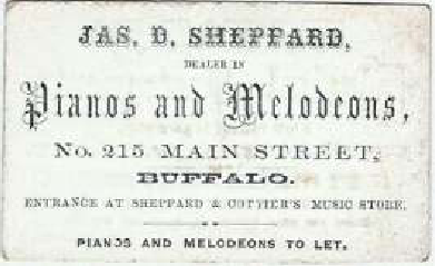 Ad for James Sheppard's Piano & Melodeon services