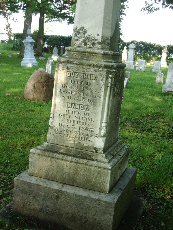 Guy Shaw 1794-1867 and Nancy Ellis (1798-1865) Alexander Village Cemetery