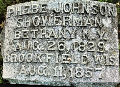 Grave marker Phebe Johnson Showerman