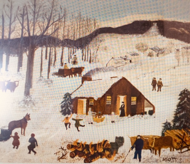 Grandma Moses interpretation of Sugaring Off