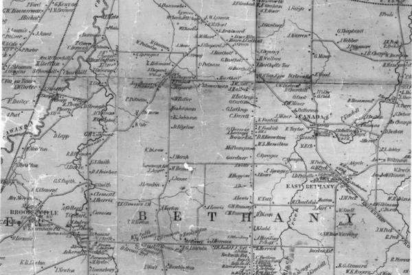 1854 Map of South-Central Genesee County NY